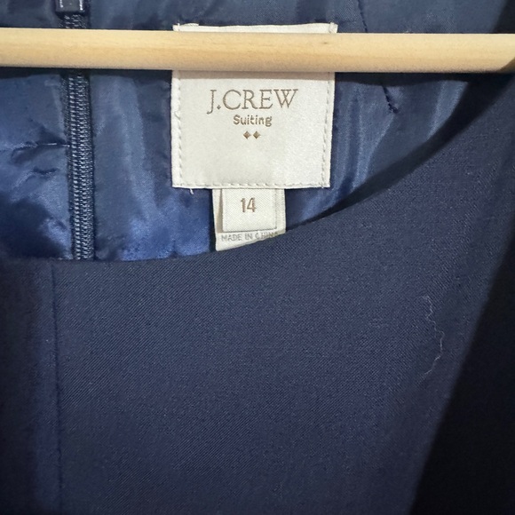 J.Crew Navy Wool Suiting Dress NWT 14 - Picture 3 of 4